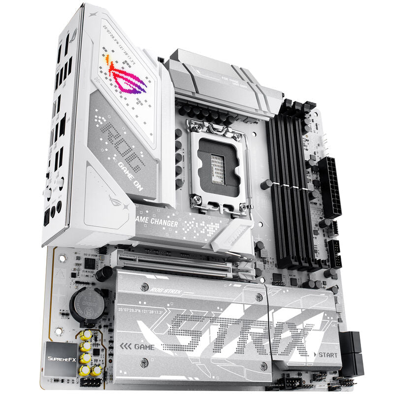 ASUS ROG Strix B860-G Gaming WiFi hovedkort mATX DDR5 hvit USB-porter