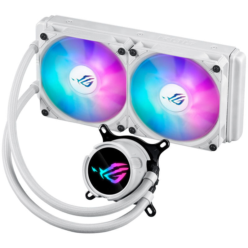 Bakside av ASUS ROG Strix LC III 240 ARGB AIO vannkjøling hvit