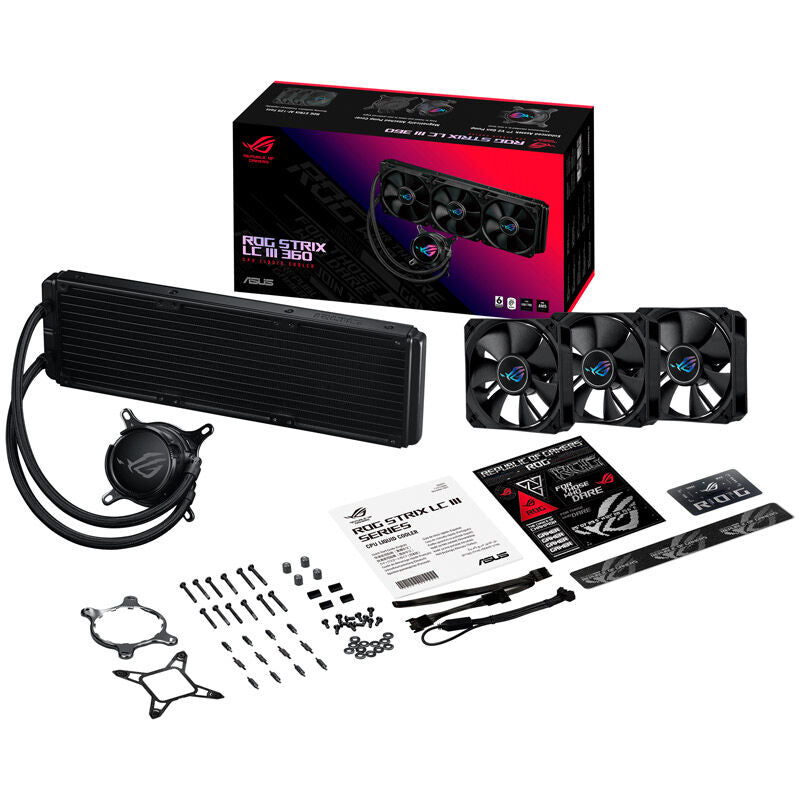 ASUS ROG Strix LC III 360 AIO vannkjøling logo detalj