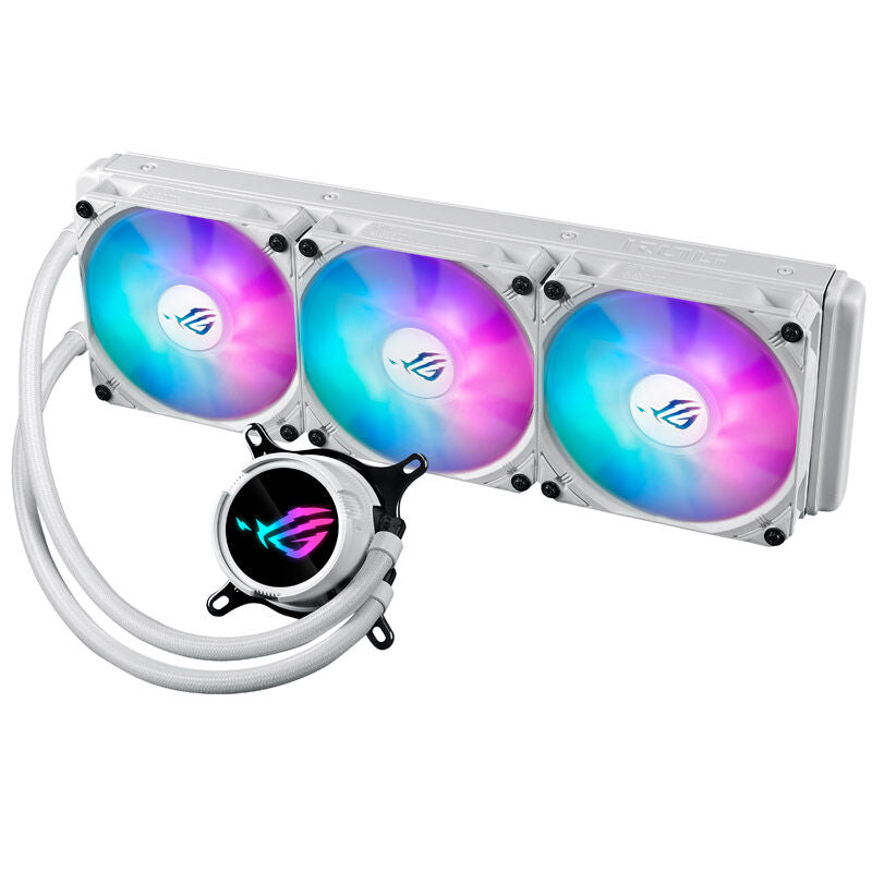 Bakside av ASUS ROG Strix LC III 360 ARGB AIO vannkjøling svart