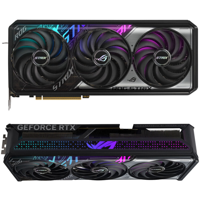 Detalj av ASUS ROG Strix RTX 5070 Ti kjølesystem