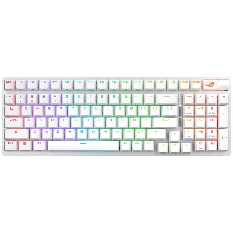 ASUS ROG Strix Scope II 96 trådløs gamingtastatur RGB hvit med håndleddstøtte