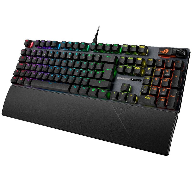 ASUS ROG Strix Scope II gamingtastatur RGB NX Snow svart forfra