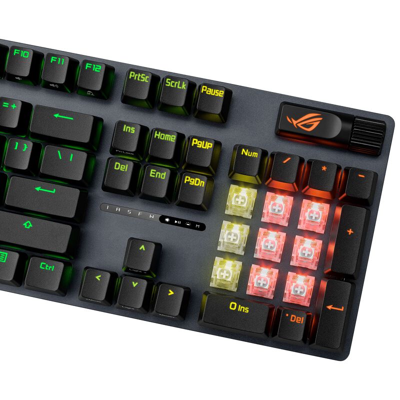 ASUS ROG Strix Scope II gamingtastatur RGB ROG NX Snow svart USB Type-C kabel