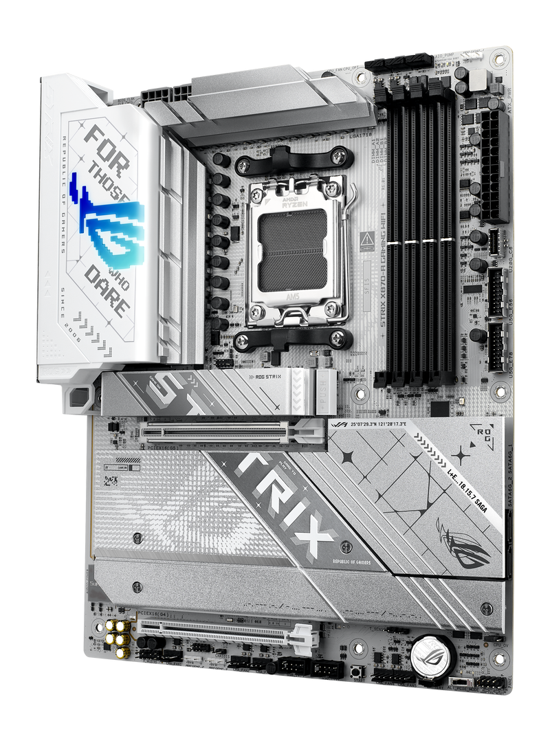 Nærbilde av ASUS ROG Strix X870-A Gaming WiFi hovedkort VRM-deler
