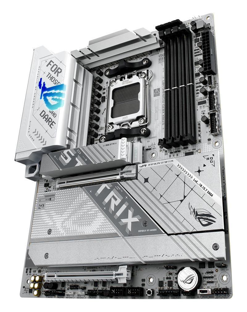 Sidebilde av ASUS ROG Strix X870-A Gaming WiFi hovedkort