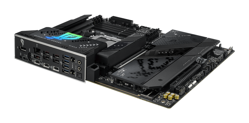Oversikt over ASUS ROG Strix X870-F Gaming WiFi hovedkortens tilkoblinger