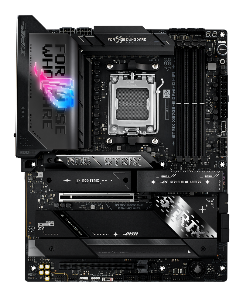 ASUS ROG Strix X870E-E Gaming WiFi hovedkort bakside