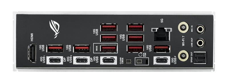 Detalj av ASUS ROG Strix X870E-E Gaming WiFi hovedkort