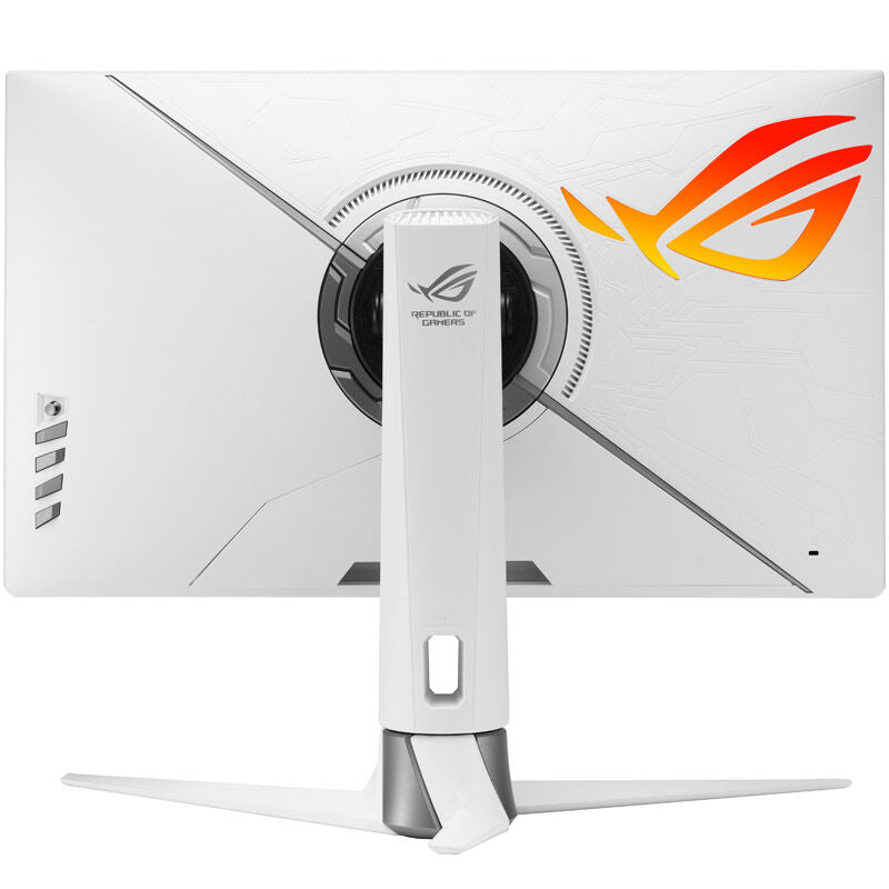 ASUS ROG Strix XG27AQ-W med RGB-belysning slått på