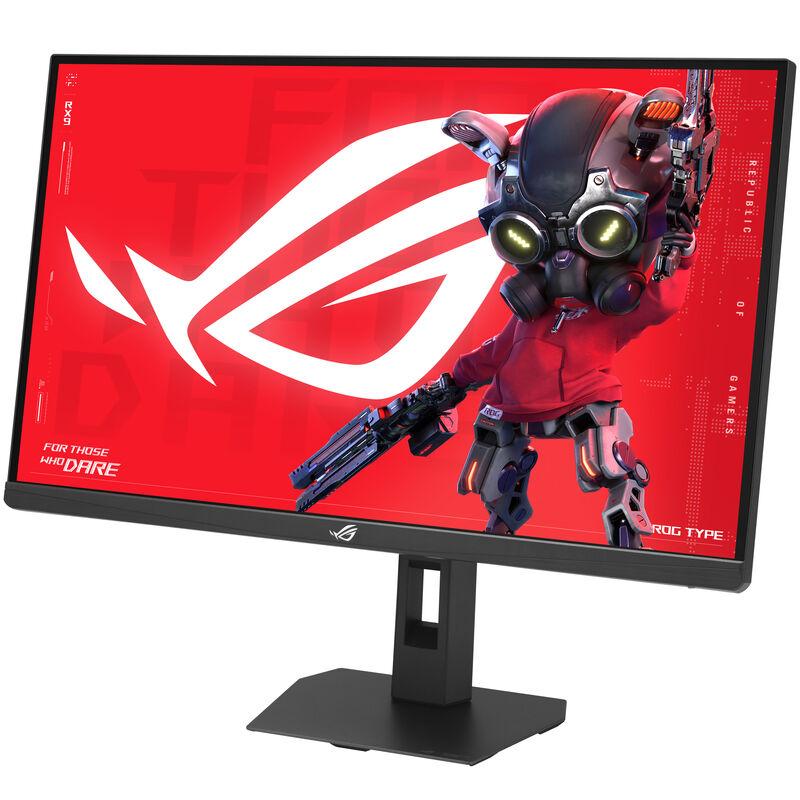 ASUS ROG Strix XG27AQNGV Pulsar montert på skrivebord