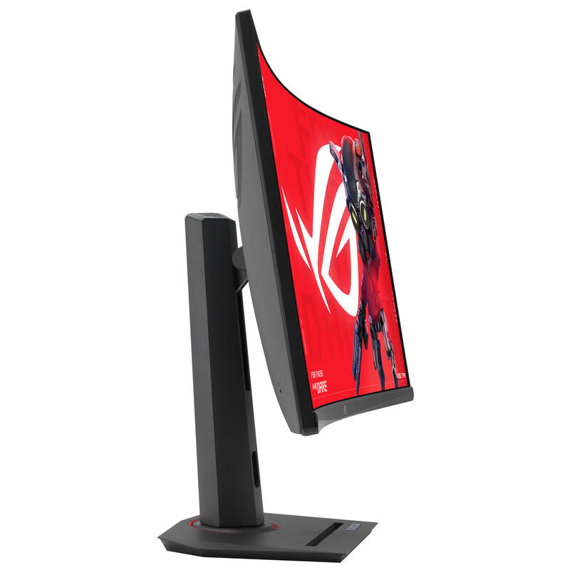 ASUS ROG Strix XG32WCS montert på skrivebord