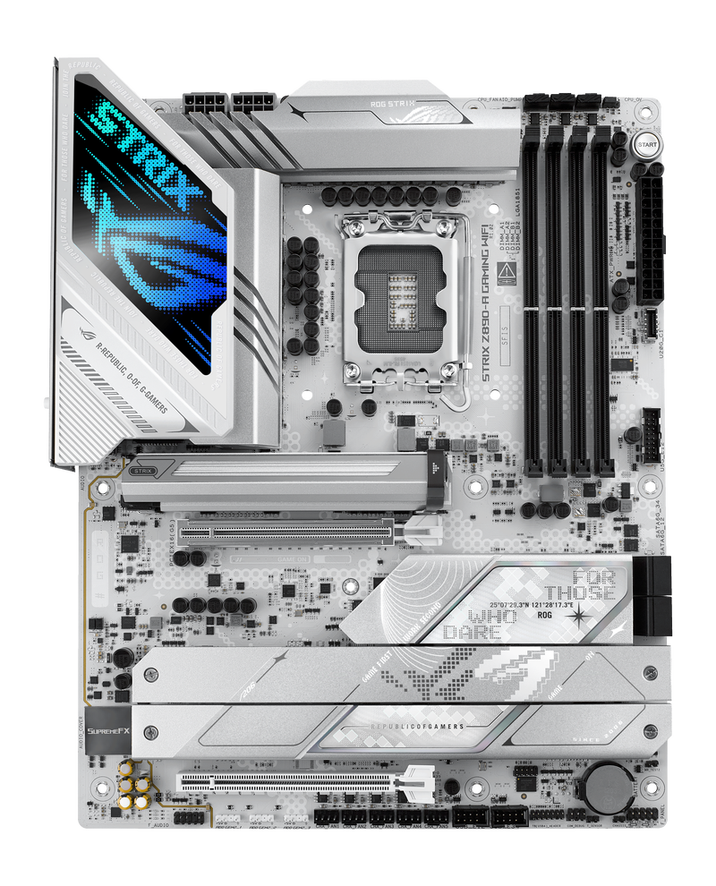 Baksiden av ASUS ROG Strix Z890-A Gaming WiFi hovedkort