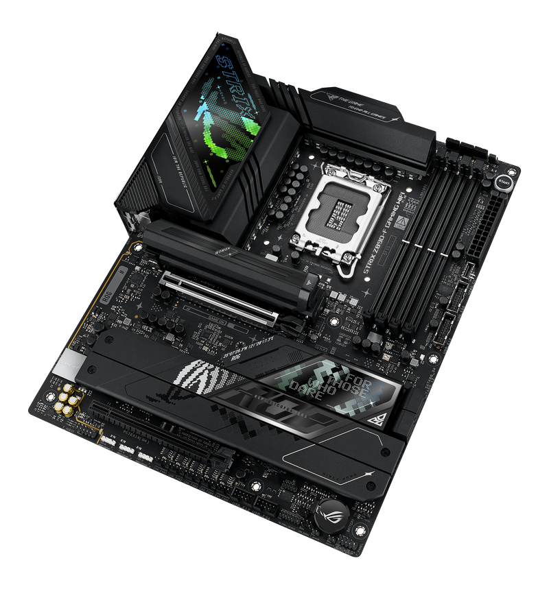 Montert ASUS ROG Strix Z890-F hovedkort i PC-kabinett