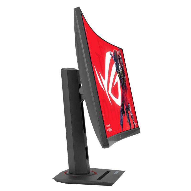 ASUS ROG Swift XG27WCMS gamingskjerm montert på skrivebord