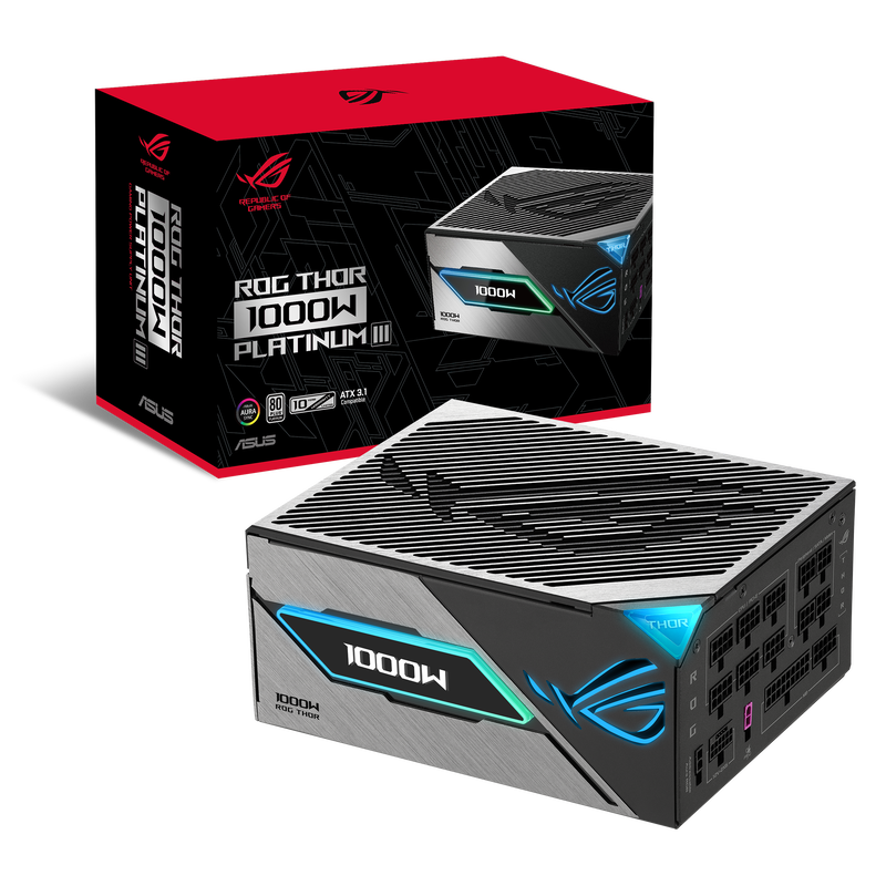 ASUS ROG Thor Platinum III strømforsyning 1000 W forfra