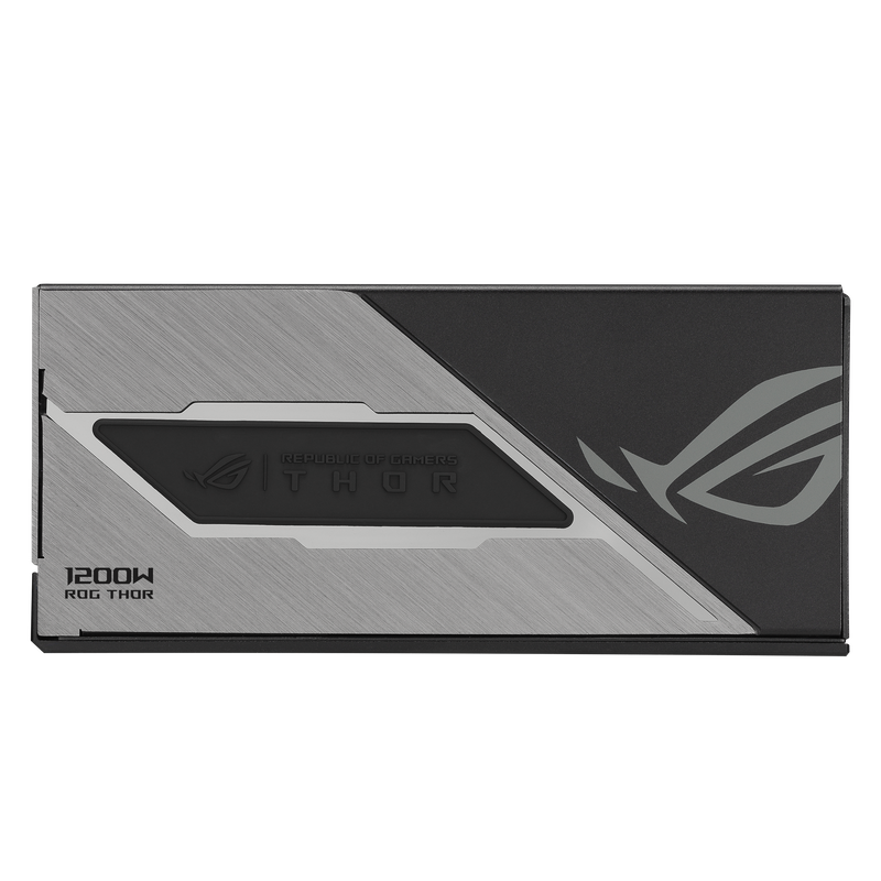 Nærbilde av RGB-belysning på ASUS ROG Thor Platinum III strømforsyning