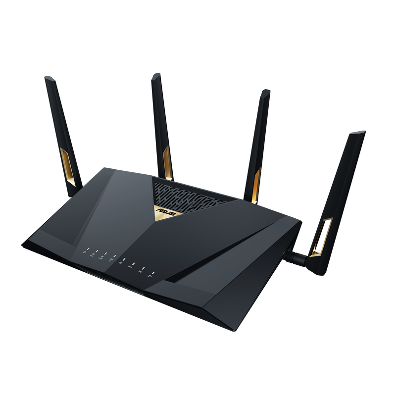 ASUS RT-BE88U trådløs ruter bakside med porter