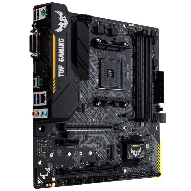 ASUS TUF B450M-Plus II Gaming hovedkort med tilkoblinger