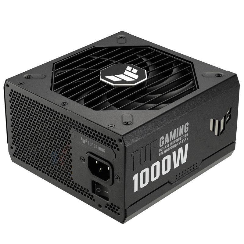 Baksiden av ASUS TUF Gaming 1000W Gold strømforsyning