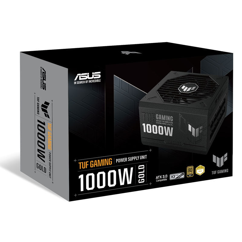 Produktlogo på ASUS TUF Gaming 1000W Gold strømforsyning