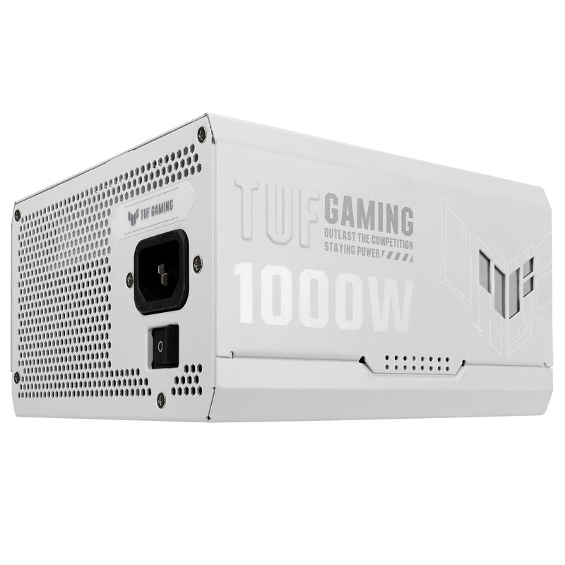 Nærbilde av ASUS TUF Gaming 1000W Gold White Edition kabler