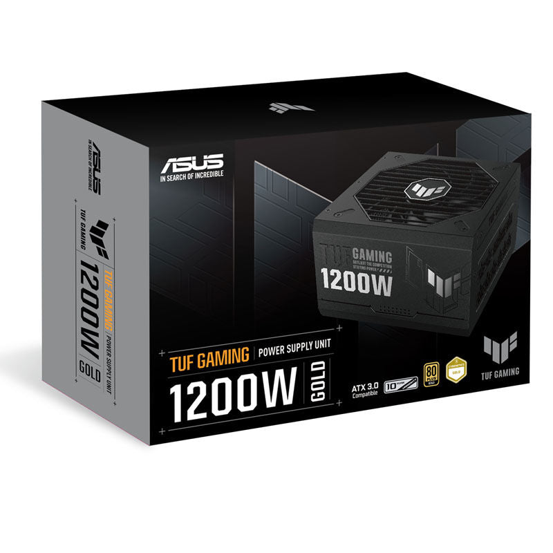 Emballasje til ASUS TUF Gaming 1200W Gold strømforsyning