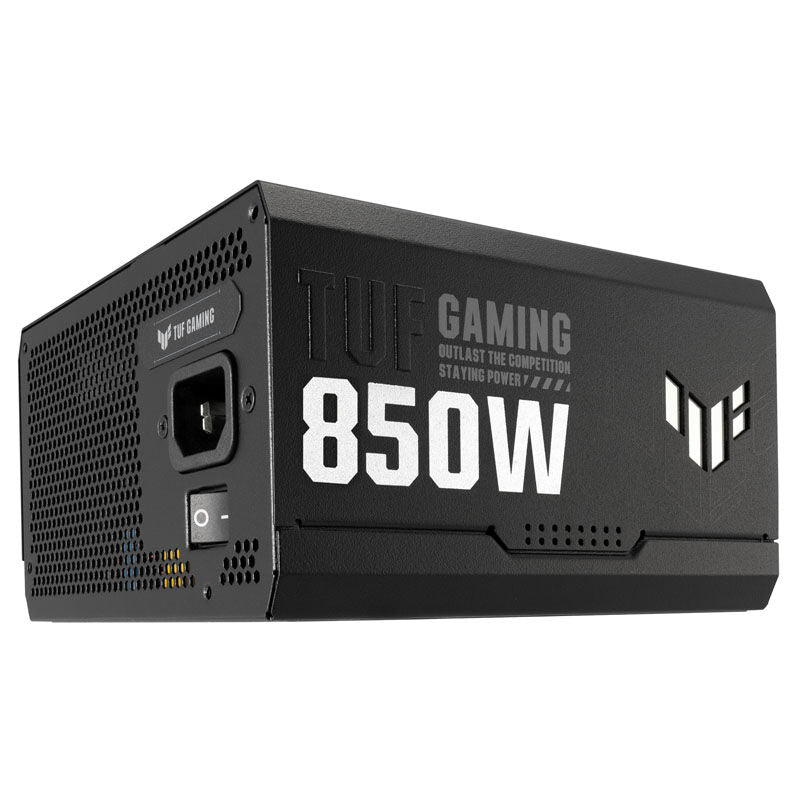 Detalj av ASUS TUF Gaming 850W Gold strømforsyning kabler
