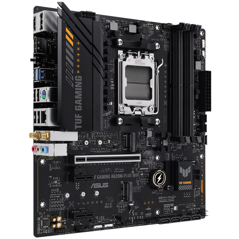ASUS TUF Gaming A620M-Plus WiFi hovedkort med tilkoblingsporter