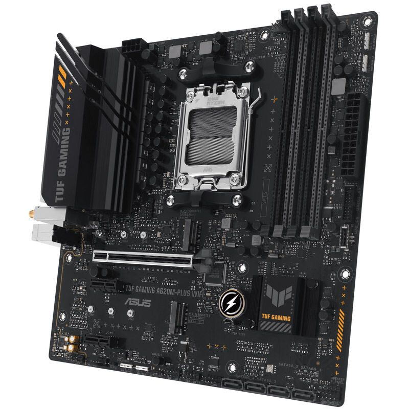 Sideprofil av ASUS TUF Gaming A620M-Plus WiFi hovedkort