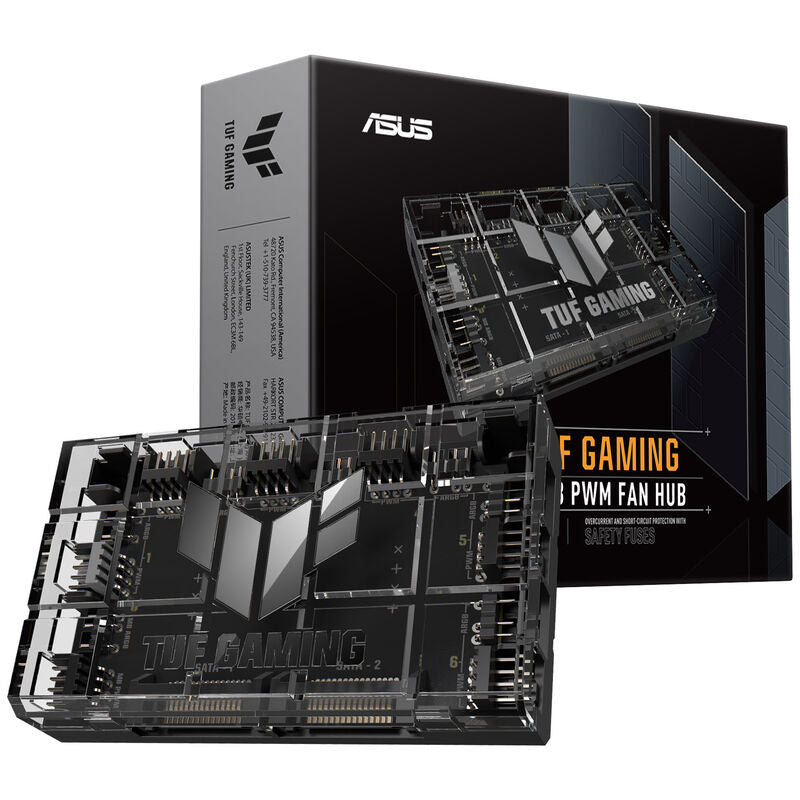 ASUS TUF Gaming ARGB PWM viftehub 6-port svart forfra