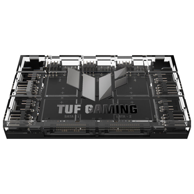ASUS TUF Gaming ARGB PWM viftehub 6-port svart montert i PC