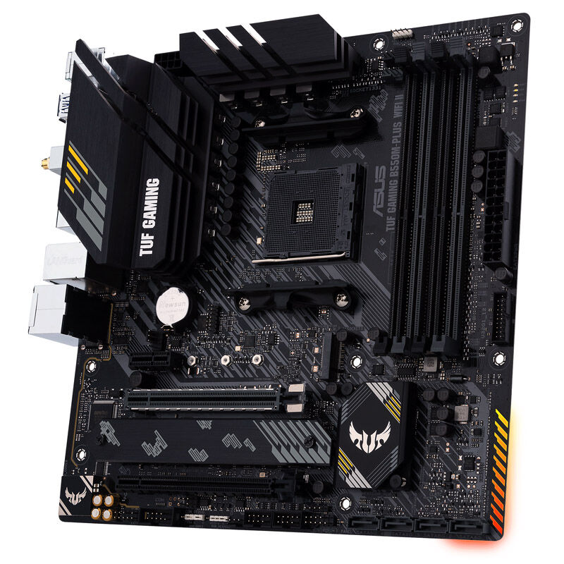 Nærbilde av M.2-slots på ASUS TUF Gaming B550M-Plus Wi-Fi II hovedkort