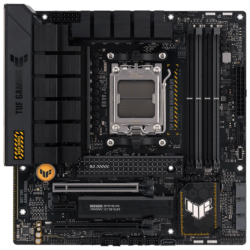 Bakside av ASUS TUF Gaming B650M-Plus hovedkort
