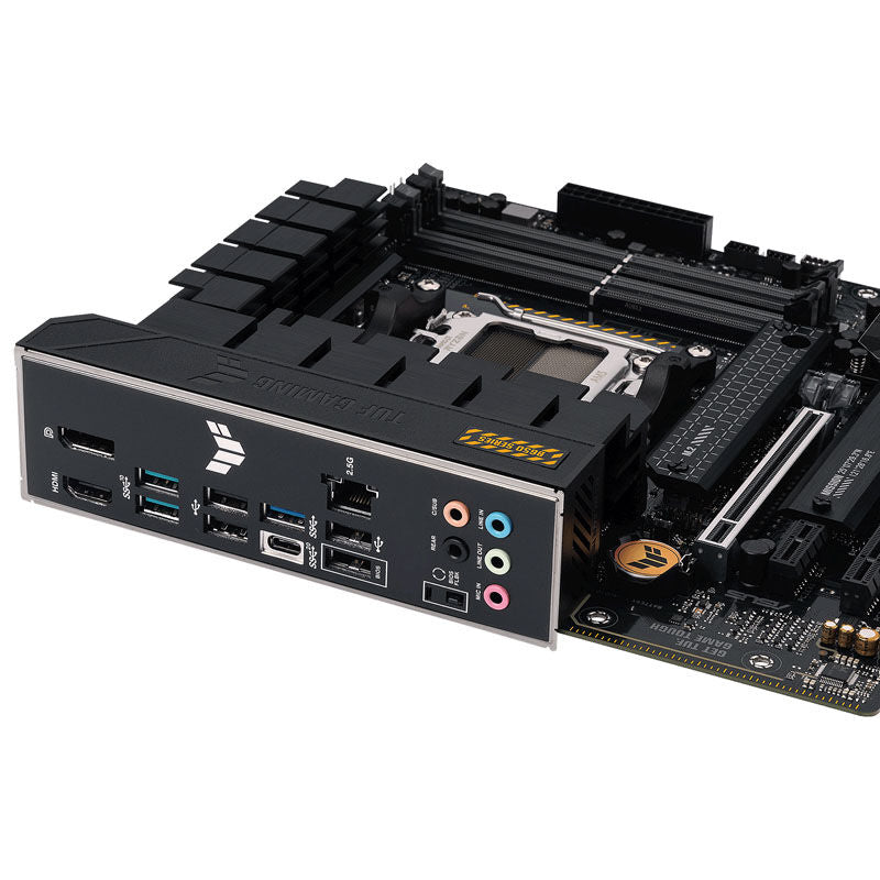 Oversikt over ASUS TUF Gaming B650M-Plus hovedkort komponenter