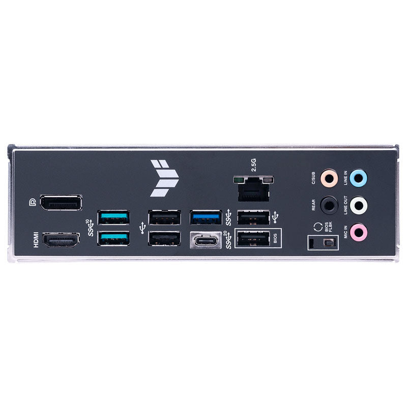 Detalj av USB-porter på ASUS TUF Gaming B650M-Plus