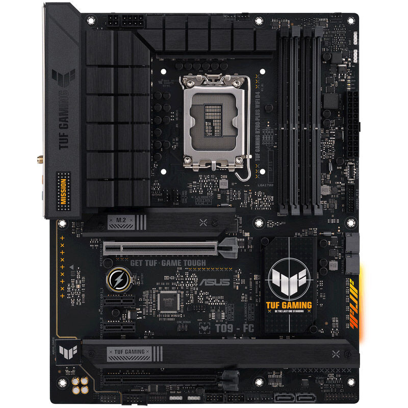 Detalj av ASUS TUF Gaming B760-Plus WiFi D4 hovedkort