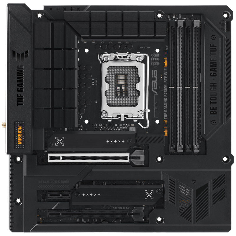 Bakside av ASUS TUF Gaming B760M-BTF WIFI hovedkort
