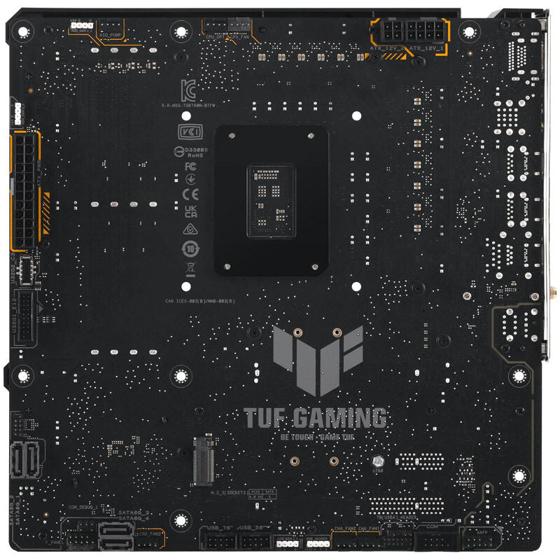 Oversikt over ASUS TUF Gaming B760M-BTF WIFI hovedkortets layout