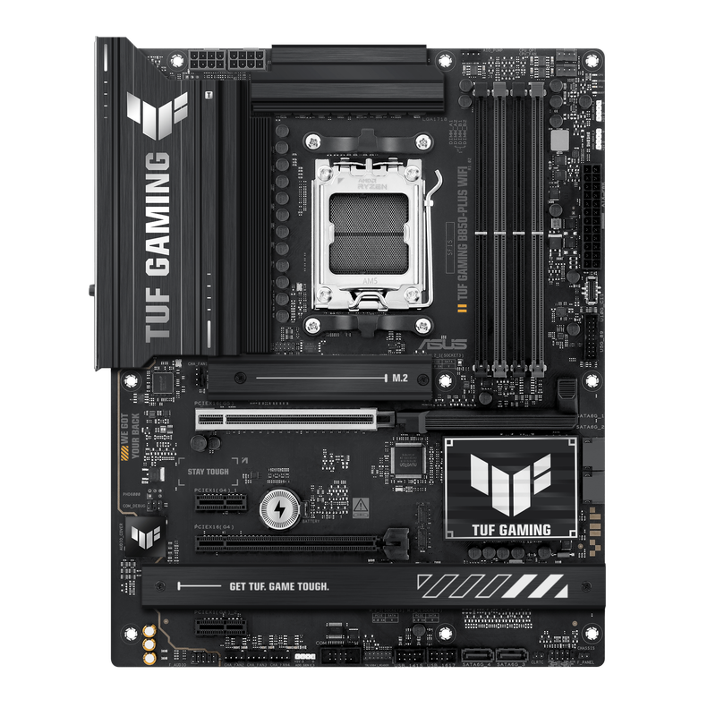 Baksiden av ASUS TUF Gaming B850-Plus WiFi hovedkort