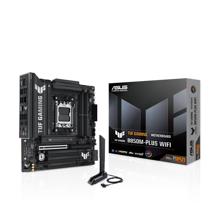 ASUS TUF Gaming B850M-Plus WiFi hovedkort forfra