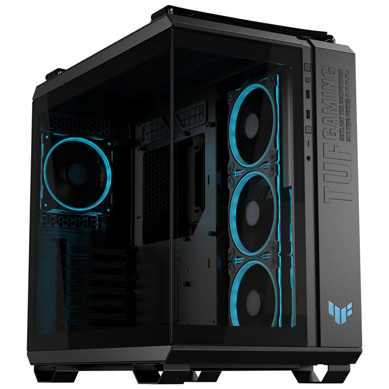 ASUS TUF Gaming GT502 Horizon kabinett midtårn ATX hvit forfra