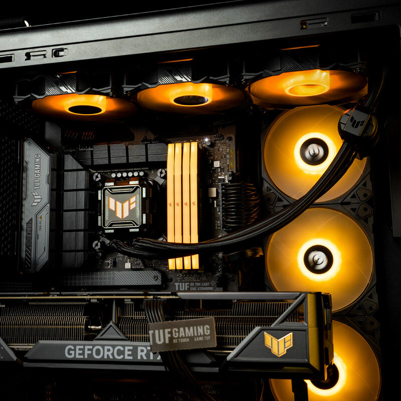 Montert ASUS TUF Gaming LC II 360 ARGB AIO vannkjøling svart i PC