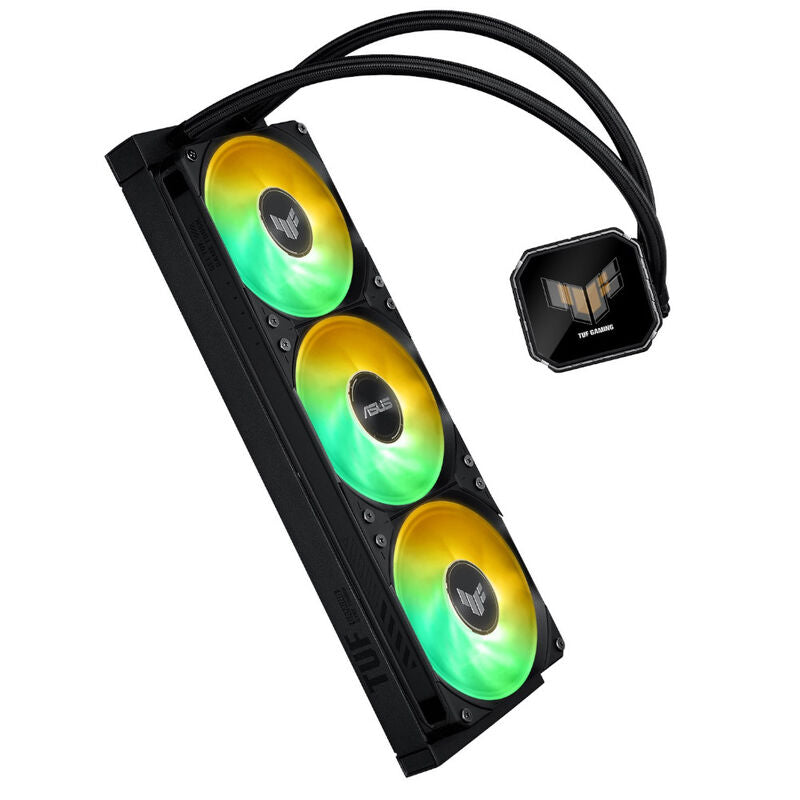 Nærbilde av ASUS TUF Gaming LC III 360 ARGB AIO vannkjøling pumpe