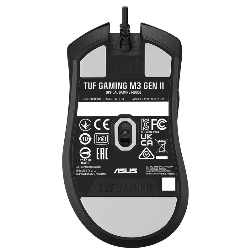 ASUS TUF Gaming M3 Gen II gamingmus 8000 DPI svart bakside
