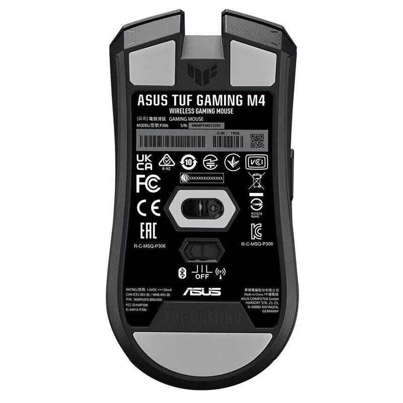 ASUS TUF Gaming M4 Wireless gamingmus nærbilde RGB-belysning