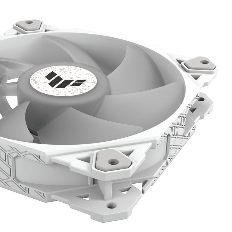 ASUS TUF Gaming TF120 ARGB vifte 120 mm hvit montert i PC