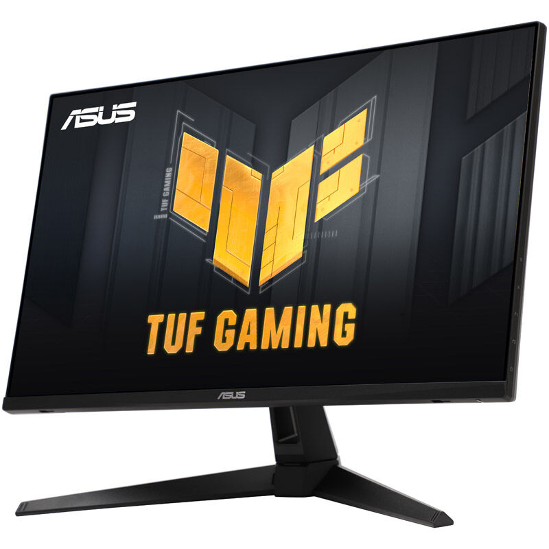 Detalj av ASUS TUF Gaming VG27AQA1A skjermens knappkontroller
