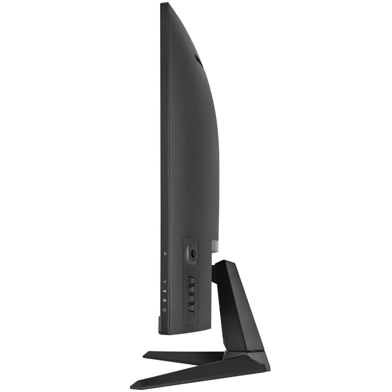 ASUS TUF Gaming VG32VQM5B curved gamingskjerm montert på skrivebord