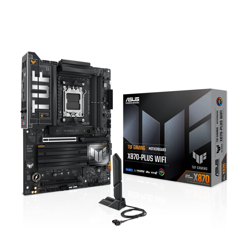 ASUS TUF Gaming X870-Plus WiFi hovedkort forfra